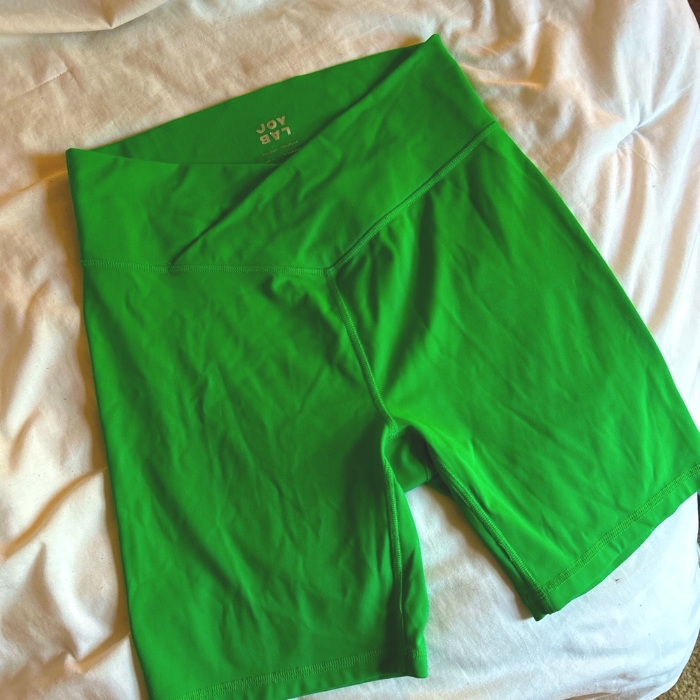 Green biker shorts